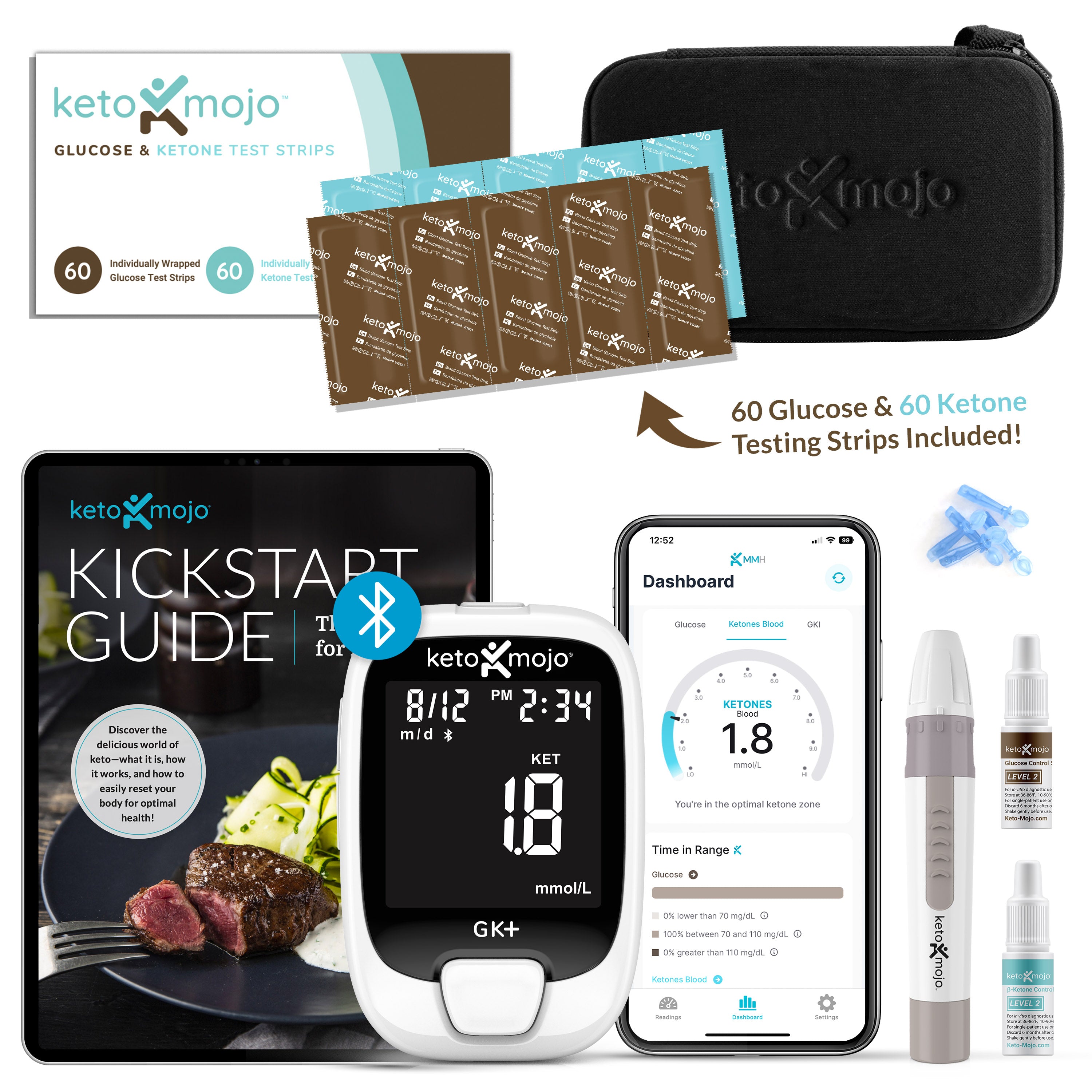 GK+ Blood Glucose & Ketone Meter Kit - PROMO BUNDLE – Keto-Mojo Canada